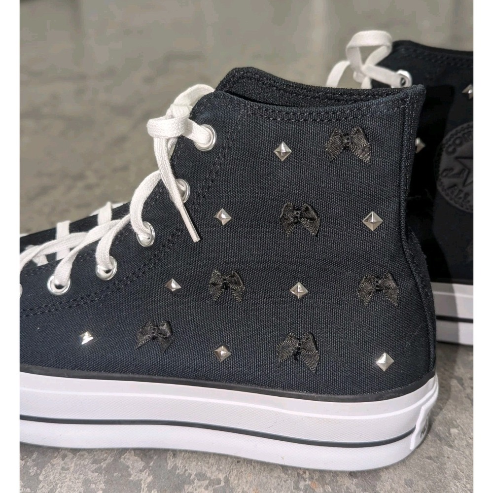 Goth Studded Platform Sneakers Converse Chuck Taylor Lift Hi Women's 10 NWOB